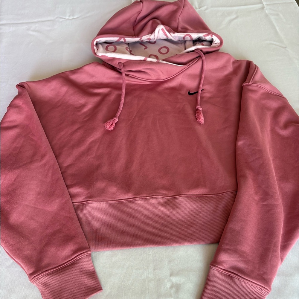 Nike Women's Pink Cropped Hoodie